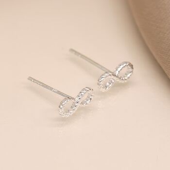 Sterling Silver Infinity Stud Earrings, 4 of 7