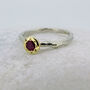 Sterling Silver And Solid Gold Ruby Ring, thumbnail 4 of 5