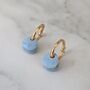 Blue Opal Teardrop October Birthstone Earrings, Gold, thumbnail 3 of 7