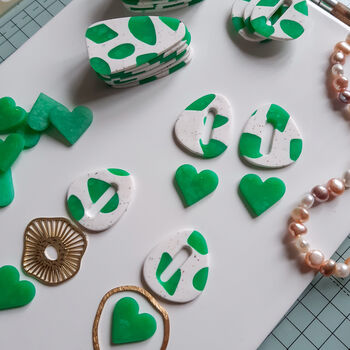 Sea Glass | Polymer Clay Statement Earrings, 3 of 8