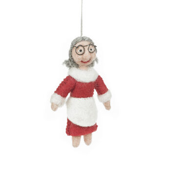 Handmade Felt Mrs. Claus Hanging Decoration, 2 of 6