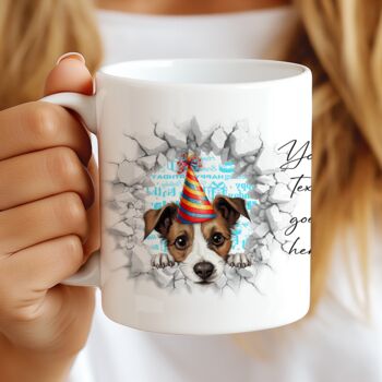Personalised Jack Russell Terrier Birthday Break Through Dog, 7 of 8