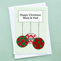 'Christmas Baubles' Personalised Christmas Card, thumbnail 2 of 4