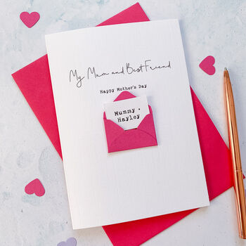 Personalised Mum Best Friend Mother's Day Envelope Card, 4 of 5