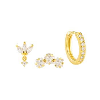 Triple Star Stud And Huggie Trio, 2 of 2