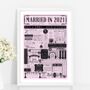 2021 Personalised 4th Linen Wedding Anniversary Poster, thumbnail 2 of 8