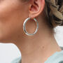 Silver Or Gold Plated Chunky Tube Hoop Earrings, thumbnail 1 of 5