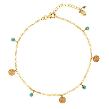 Lakshmi Anklet Turquoise Silver Or Gold Plated, 4 of 9