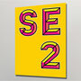 Se2 London Postcode Neon Typography Print, thumbnail 2 of 4