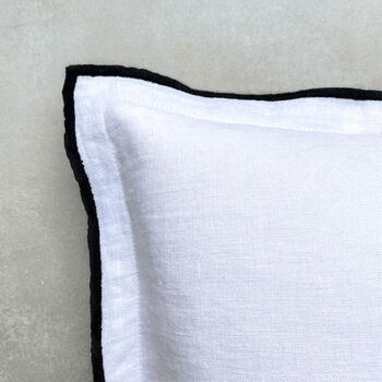 Laurie Linen Embroidered Cushion, 3 of 8