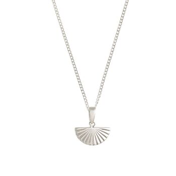 Deco Fan Rays Sterling Silver Pendant Necklace, 2 of 7