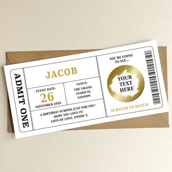 Personalised Concert Ticket Scratch And Reveal, 7 of 7