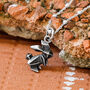 Sterling Silver Oxidised Origami Bunny Necklace, thumbnail 1 of 3
