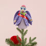 Purple Felt Fairy Godmother Christmas Tree Topper, thumbnail 1 of 2
