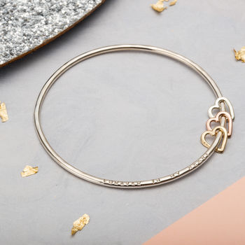 Personalised 9ct Gold Heart Bangle, 5 of 10