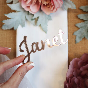 Rose Gold Acrylic Name Place Table Settings, 6 of 12
