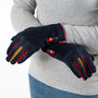 Navy Blue Gloves With A Pop Of Colour, thumbnail 1 of 5