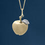 18ct Gold Plated Apple For The Teacher Necklace, thumbnail 1 of 10