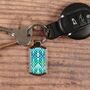 Blue Interwoven Trees Millefiori Handprinted Keyring, thumbnail 4 of 7