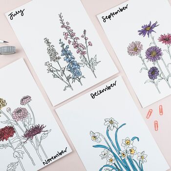 Birth Flower Illustrated Prints, 4 of 12