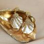 Diamanté Natural Pearl Oyster Shell Earrings, thumbnail 3 of 4