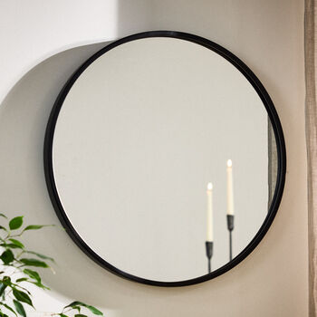 Curzon Circular Black Iron Wall Mirror, 3 of 6