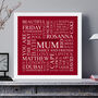 Personalised 'Mum's Favourites' Square Print, thumbnail 8 of 9
