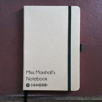 Personalised Teacher Notebook With Spotify Code, 5 of 7