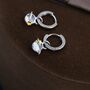 Sterling Silver Moonstone Planet And Gold Star Huggie Hoop Earrings, thumbnail 4 of 11