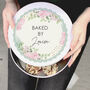 Personalised Abstract Rose Round Cake Storage Tin, thumbnail 3 of 5