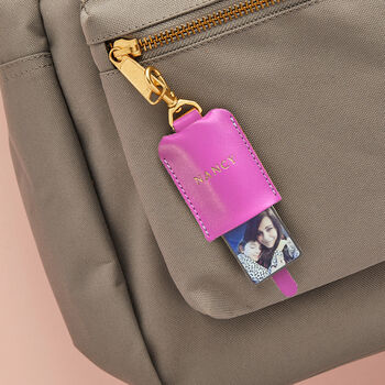 Personalised Leather School Bag Tag With Photo, 3 of 3