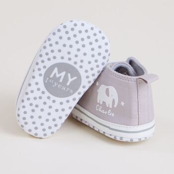 Personalised Elephant Design Baby High Top Shoes, 2 of 4