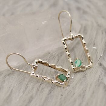 Emerald Earrings, Sterling Silver Earrings, 8 of 8