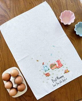 Personalised Floral Garden Tea Towel, 2 of 4