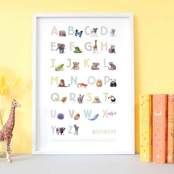 Personalised Illustrated Animals Alphabet Nursery Print, 11 of 12