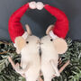 Festive Kissing Mice Decoration, thumbnail 2 of 2