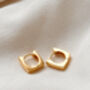 18k Gold Square Huggie Hoop Earrings, thumbnail 5 of 7