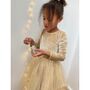 Champagne Gold Sparkly Long Sleeve Velvet Tutu Dress, thumbnail 2 of 11