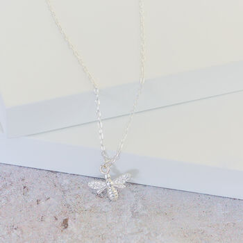 Sterling Silver Bee Necklace, 3 of 7