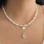 Enso Aqua Stone Necklace, thumbnail 2 of 5