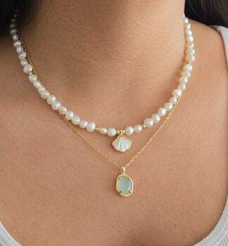 Enso Aqua Stone Necklace, 2 of 5