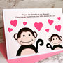 'Monkeys' Birthday Card From One,Two Or Three Children, thumbnail 4 of 4