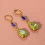 Statement Lime Green And Blue Rhinestone Drop Earrings, thumbnail 1 of 8