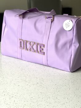 Personalised Patch Duffle/Weekend Bag With Patch Letters, 5 of 6