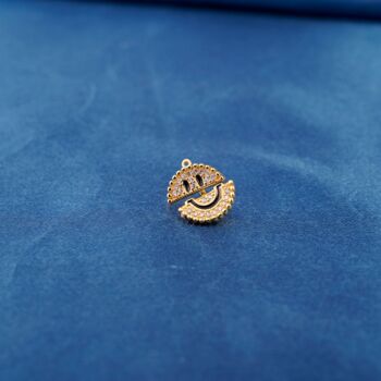 Smiley Face Cz Stone Gold Stud Earrings, 6 of 9