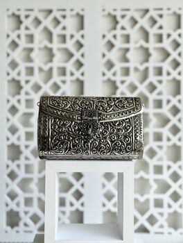 Baku Silver Antique Clutch Bag, 7 of 8