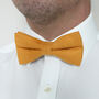 Wedding Handmade 100% Brushed Cotton Tie In Mustard Yellow | Groomsmen Ties, thumbnail 6 of 10