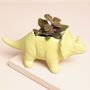 Yellow Triceratops Dinosaur Planter, thumbnail 1 of 2