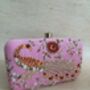 Peacock Rectangular Pink Clutch Bag, thumbnail 7 of 12