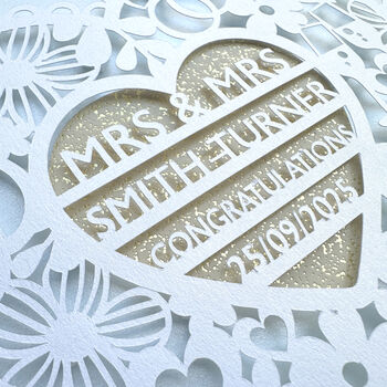 Personalised Wedding Day Papercut Heart Card, 4 of 5